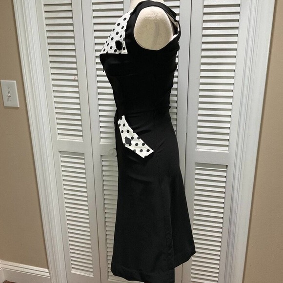 Tatyana Adrift Bettie Page S Wiggle Dress 50s Polka Dot Pinup Girl Rockabilly - Picture 12 of 14